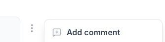 A step's three-dots menu open with the Add comment option