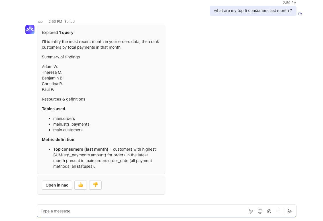 nao Teams Bot Interface