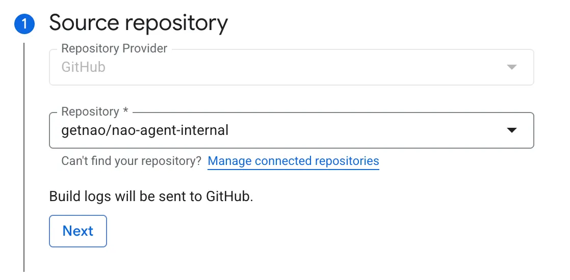 Cloud Run - Choose repository