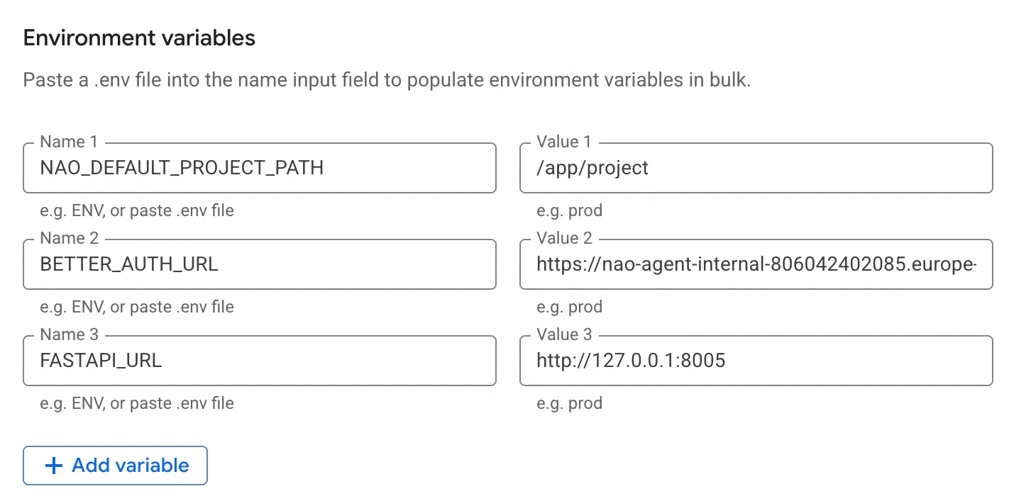 Cloud Run - Environment variables