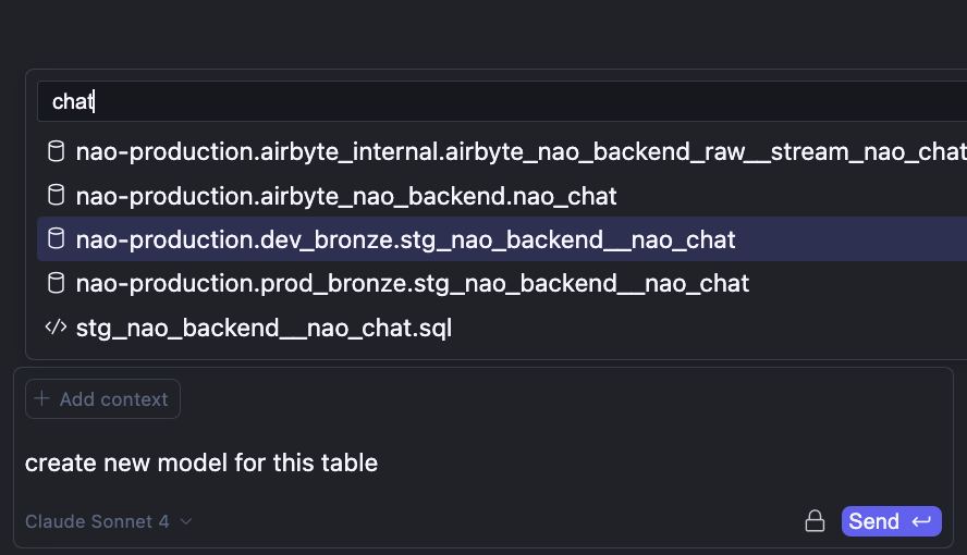 Add context to the chat