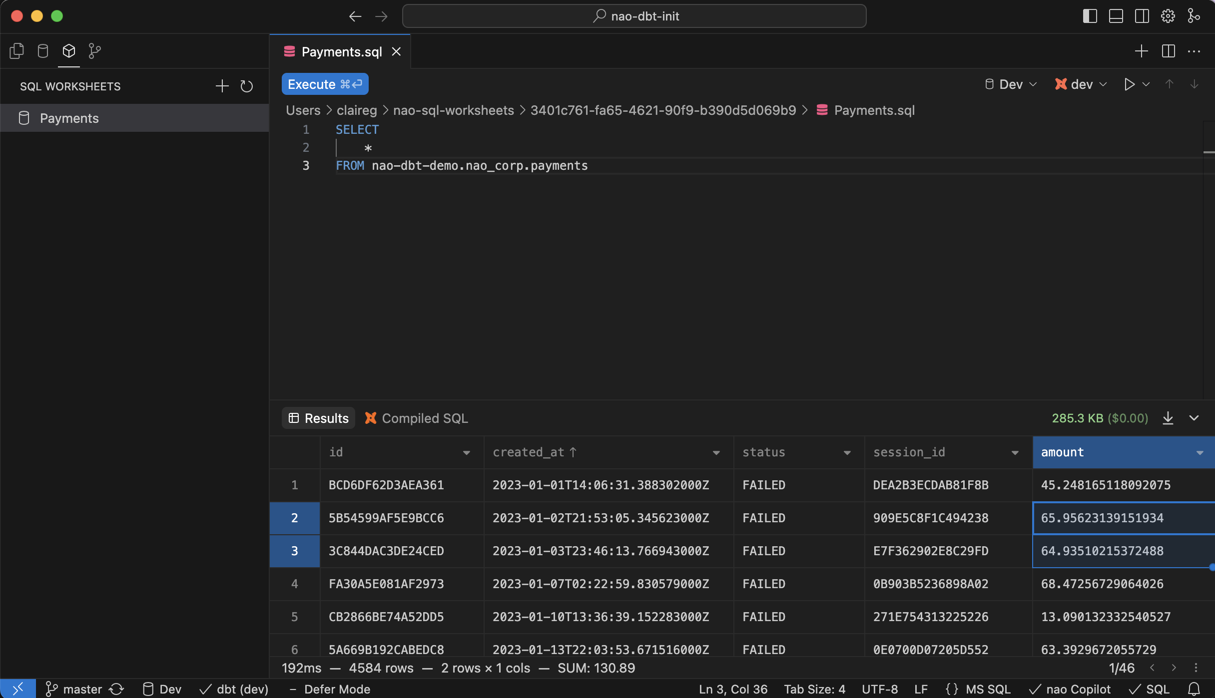 Data preview features