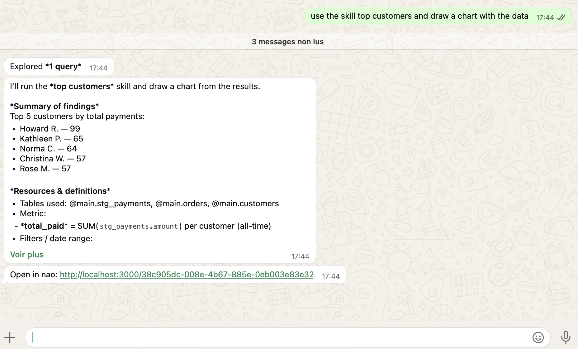 nao WhatsApp Bot Interface