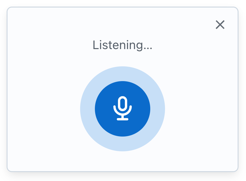 Microphone listening indicator while recording voice message