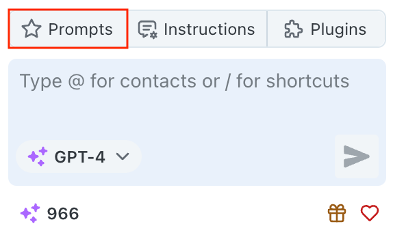 Open Prompt Library interface