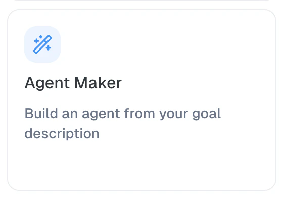 Agent Maker option in the Agent Studio create dialog