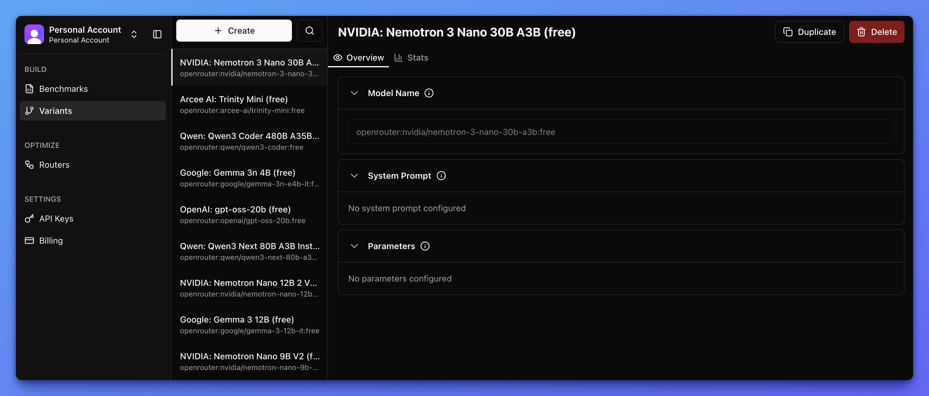 Variant Library in Narev Cloud