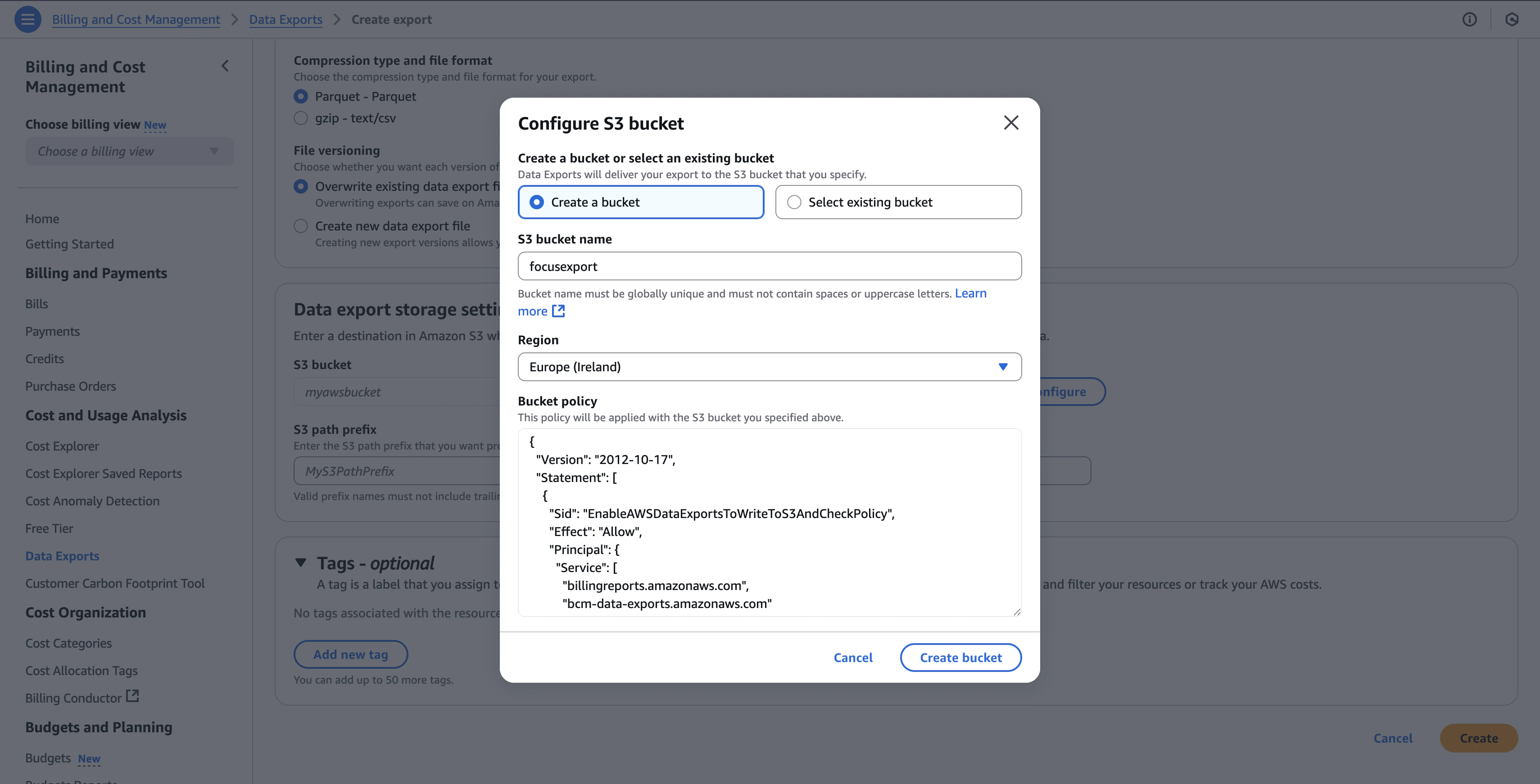 AWS Create Bucket