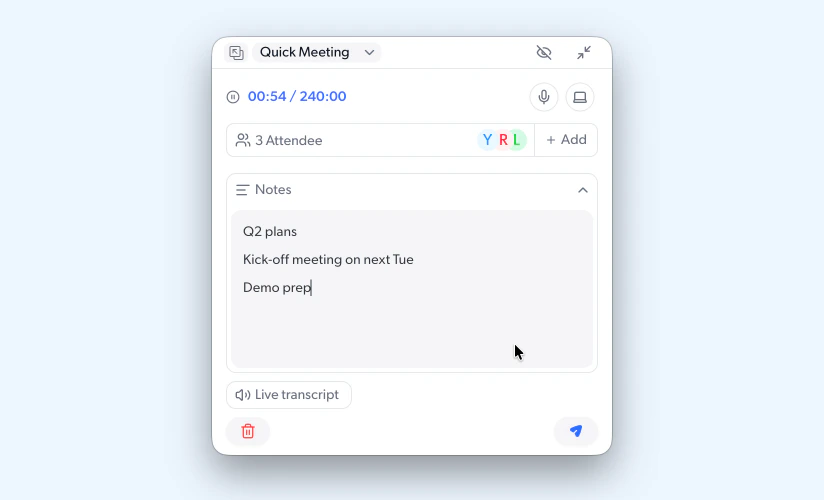 Meeting panel