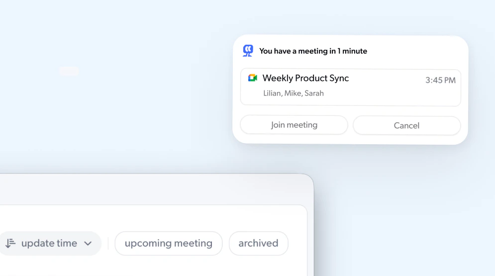 Calendar reminder notification