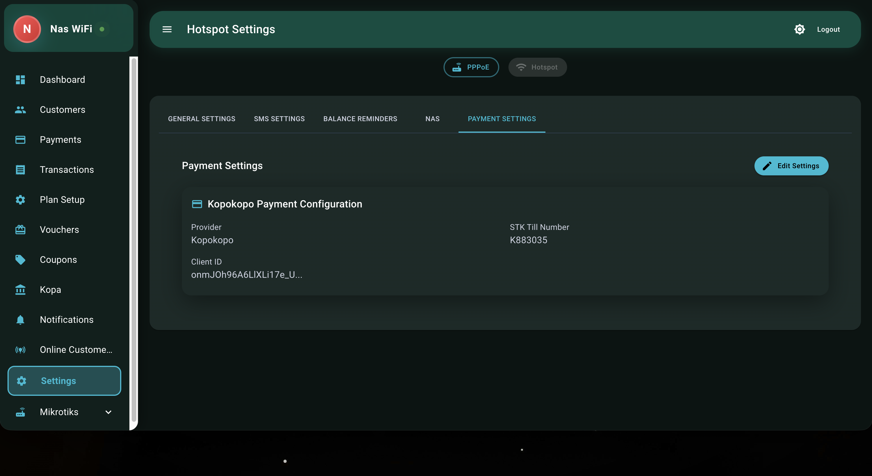 Payment Settings Configuration