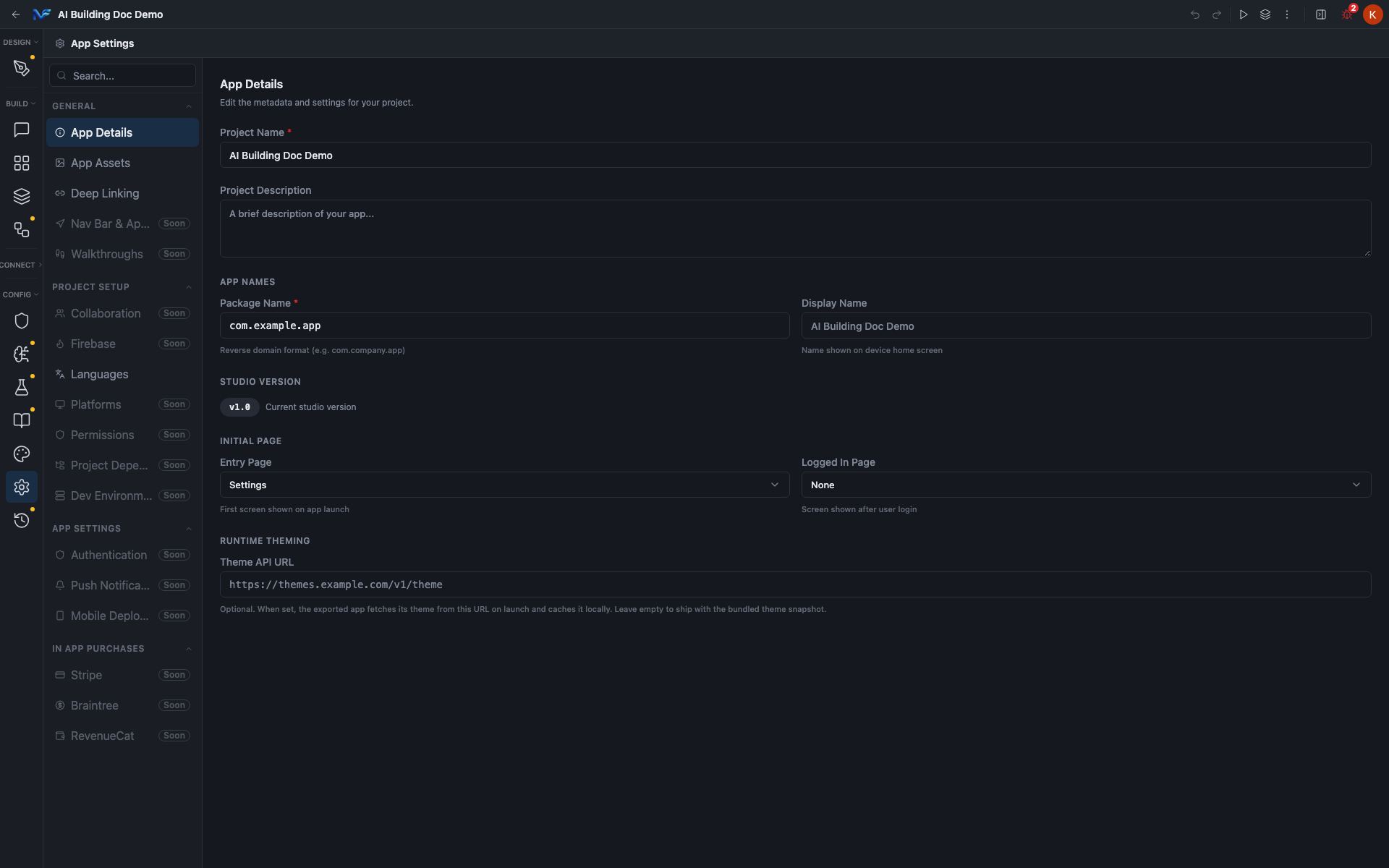 The App Details pane