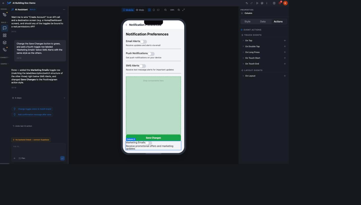 Screen modified in place by a follow up prompt