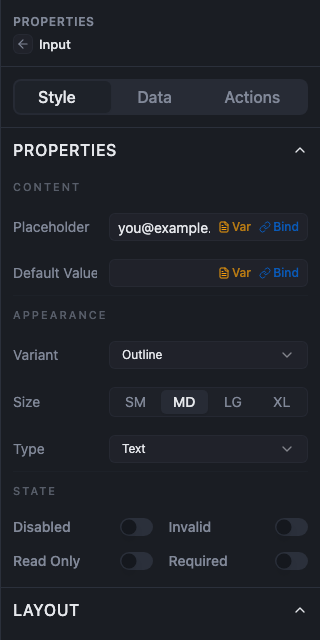 An Input's state section