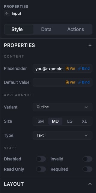 An Input's state section