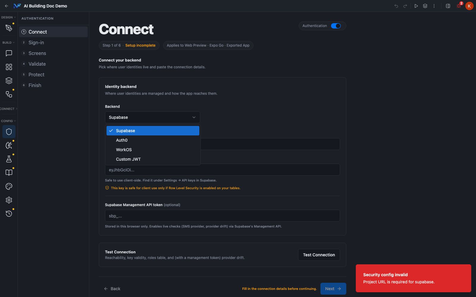 The four identity backends