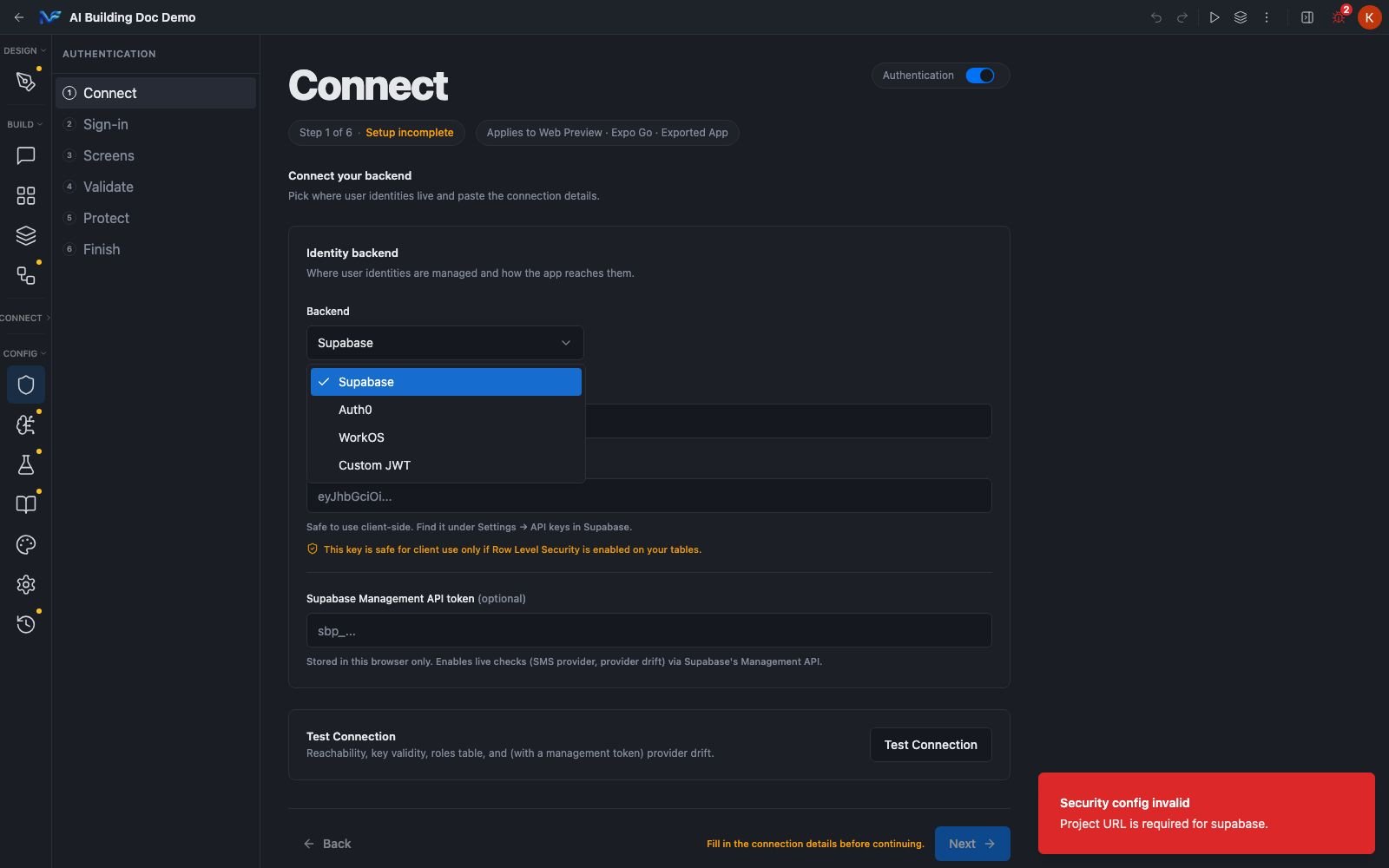 The four identity backends