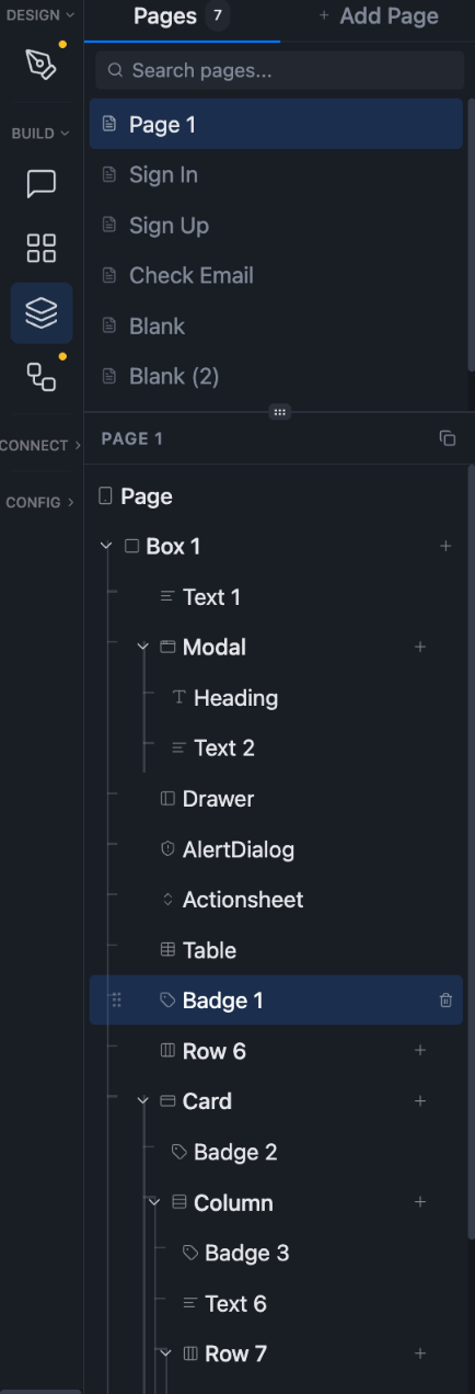 Component Tree panel