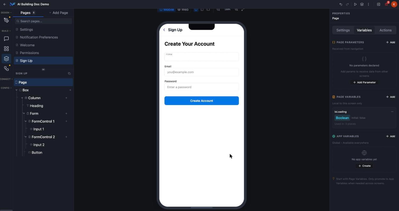 Created page variable in the list