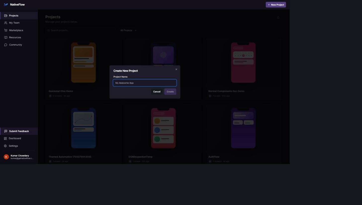 Create New Project dialog