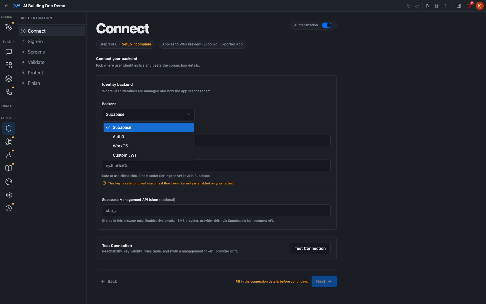 The four identity backends