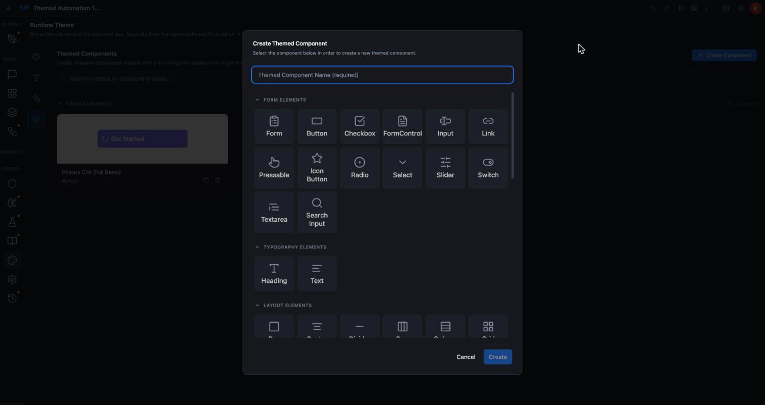 Creating a themed component preset