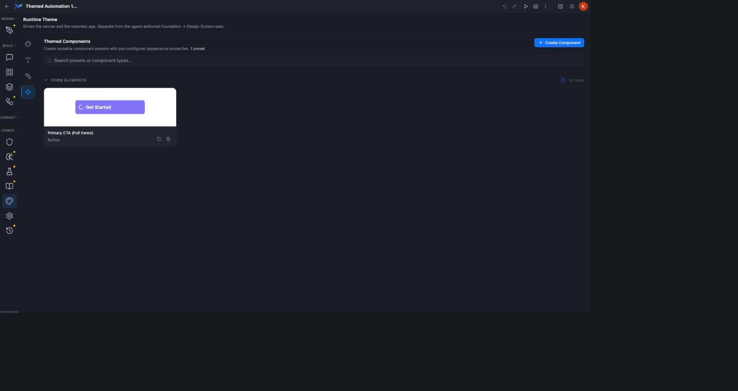 Themed Components tab inside Runtime Theme