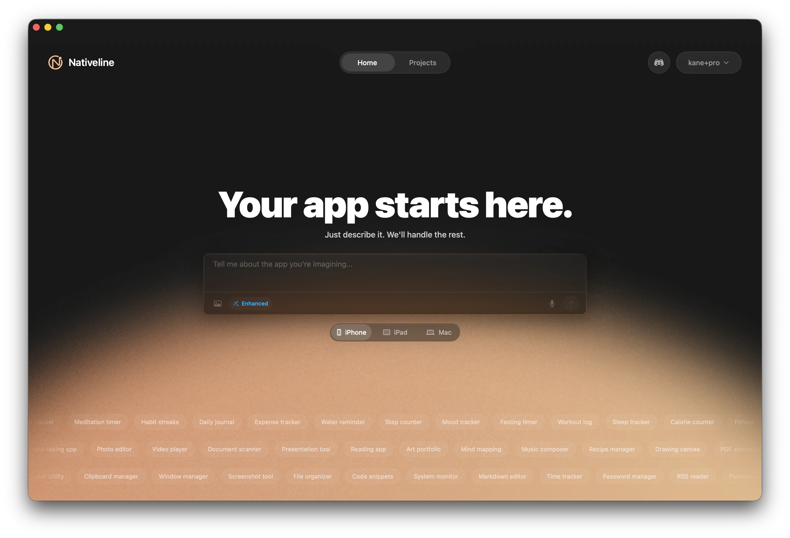 Nativeline home page