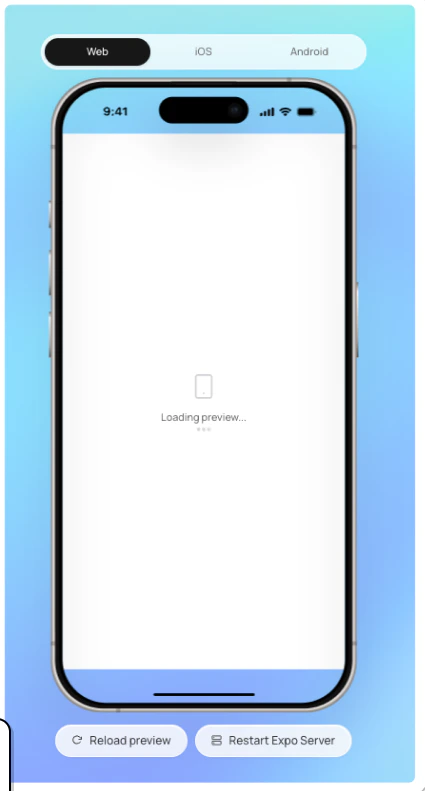 Web preview stuck on Loading preview...