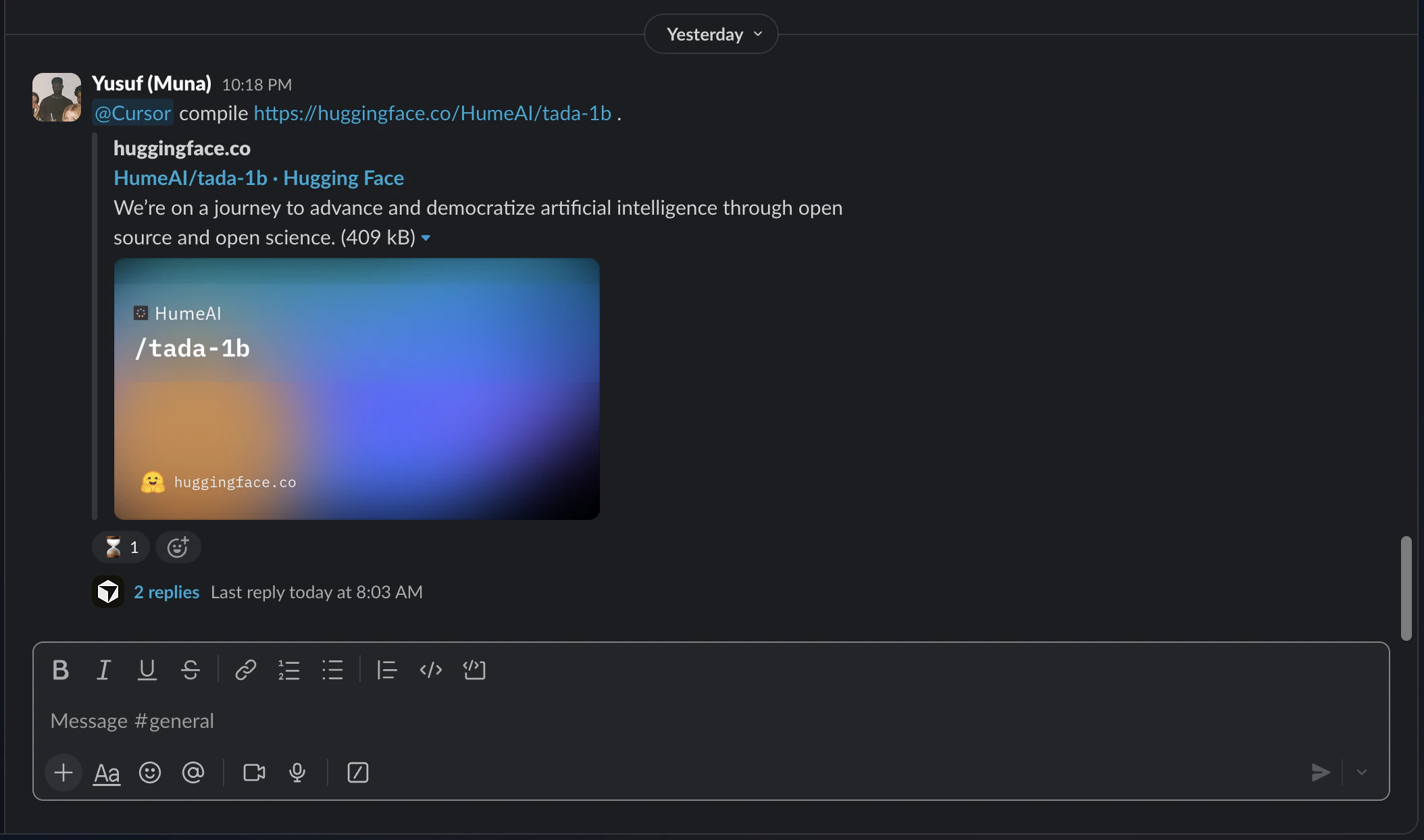Asking our agent to compile a HF model.