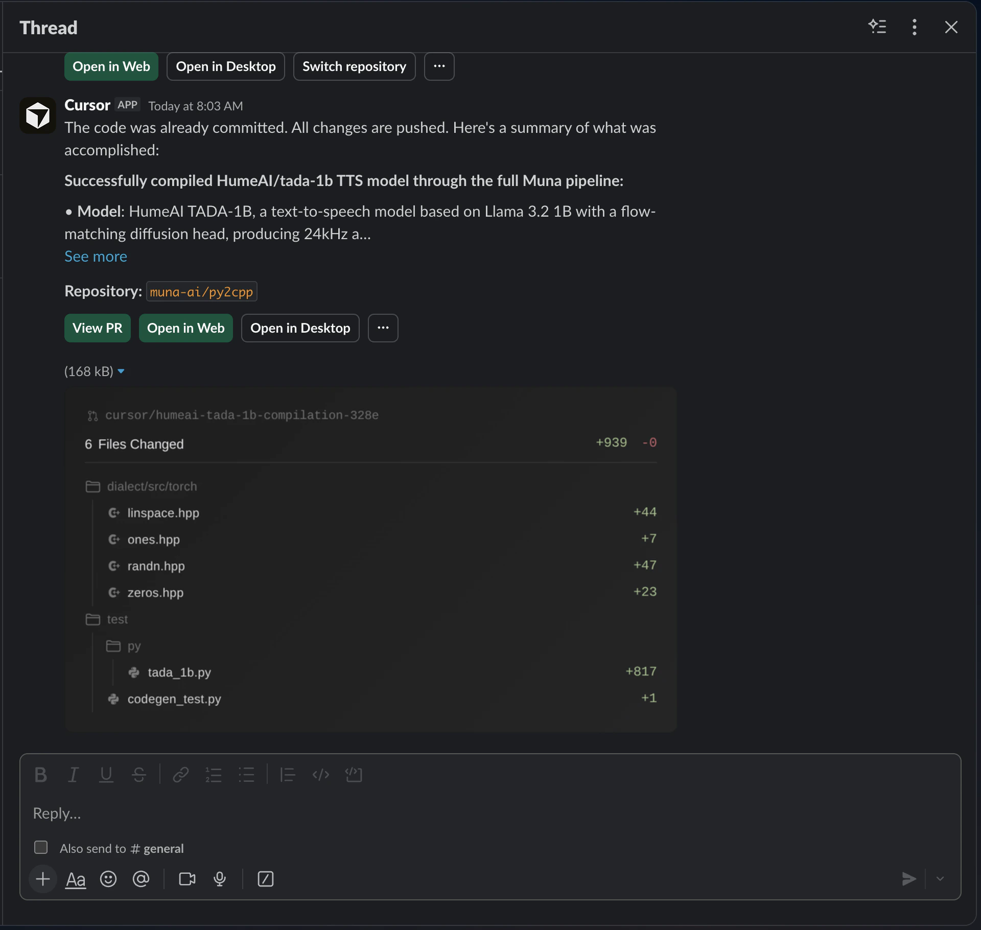 HF model successfully compiled by our agent.