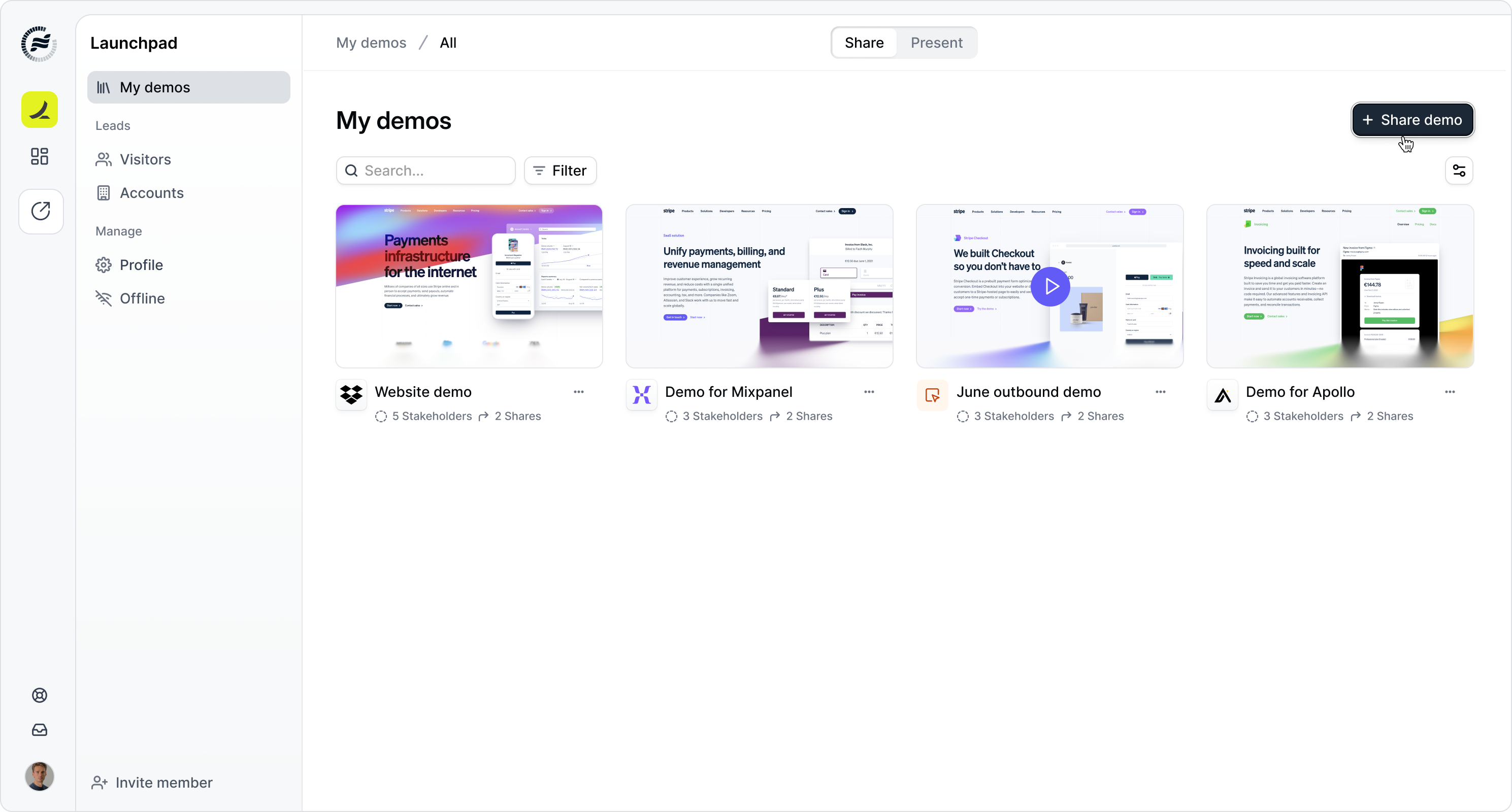 Sharing demos - Navattic Documentation
