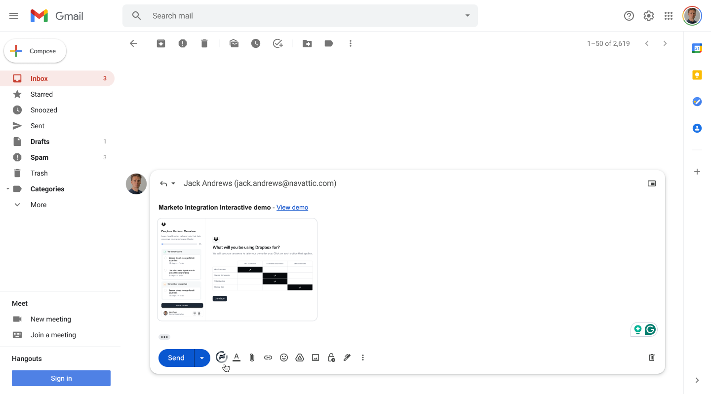 Gmail Inbox Navattic Integration