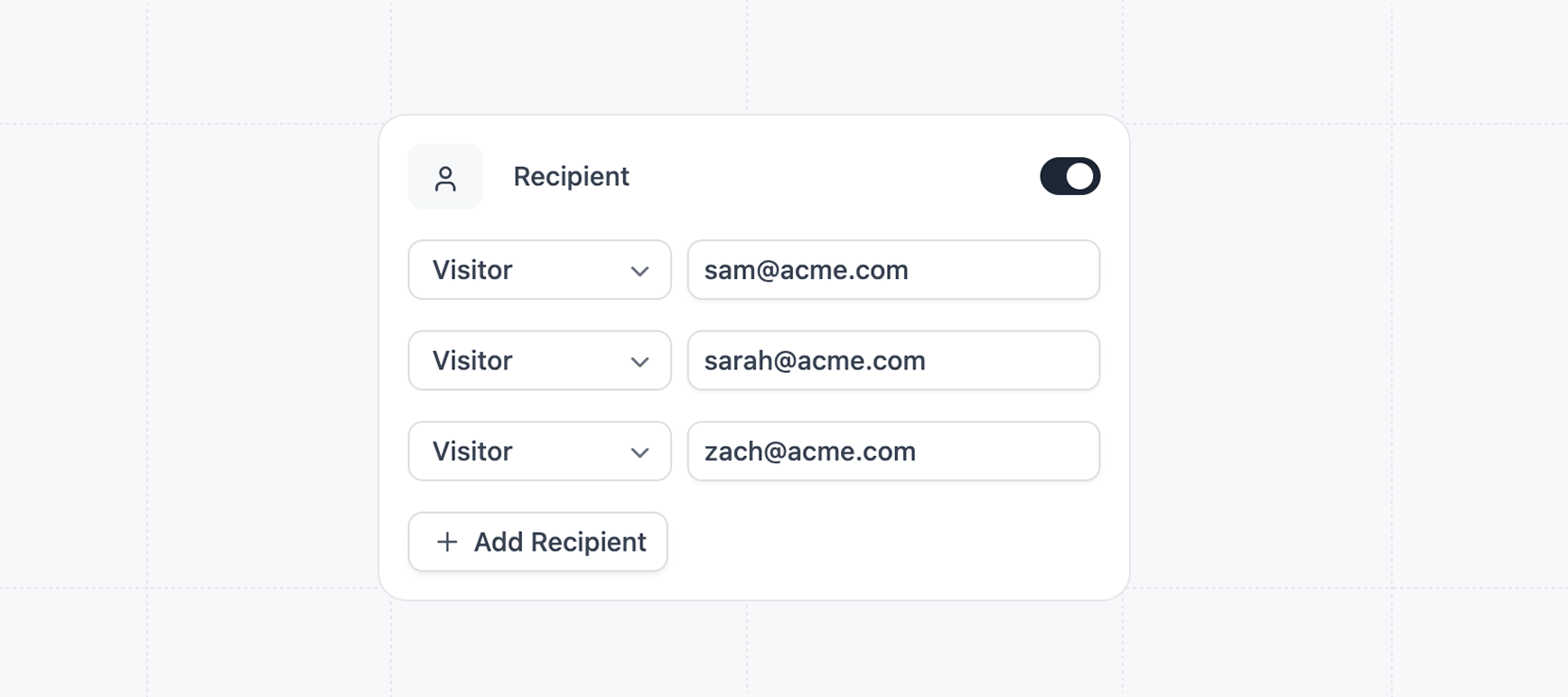 Share link recipients