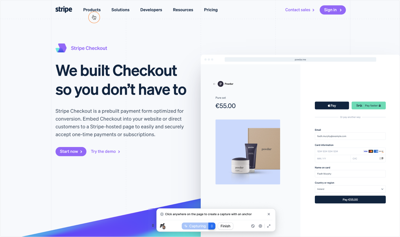 Capturing Stripe
