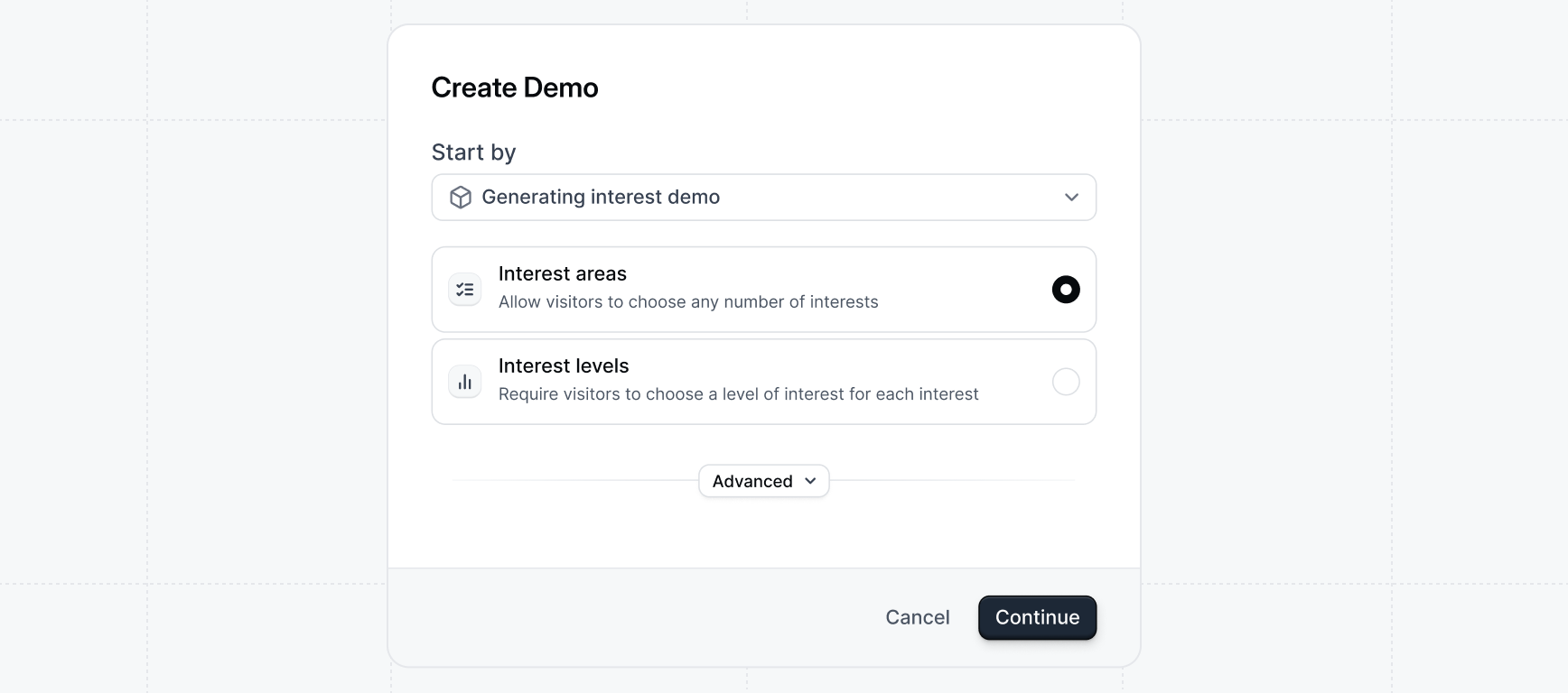 Create interest areas demo