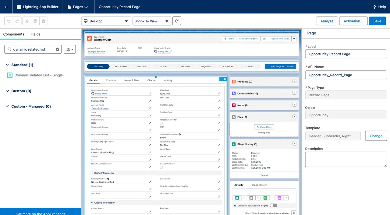 Salesforce component list
