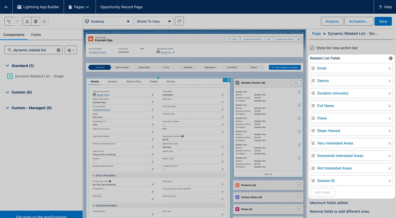 Salesforce Navattic Fields