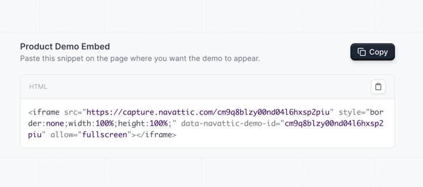 Embed Strategy Embed your demo - Navattic Documentation
