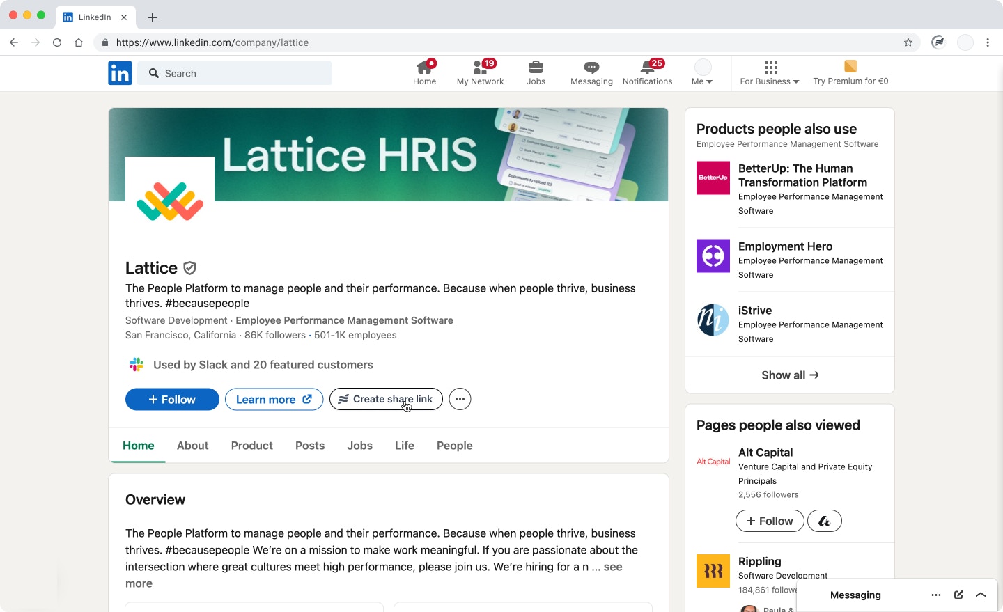 Extension integration LinkedIn