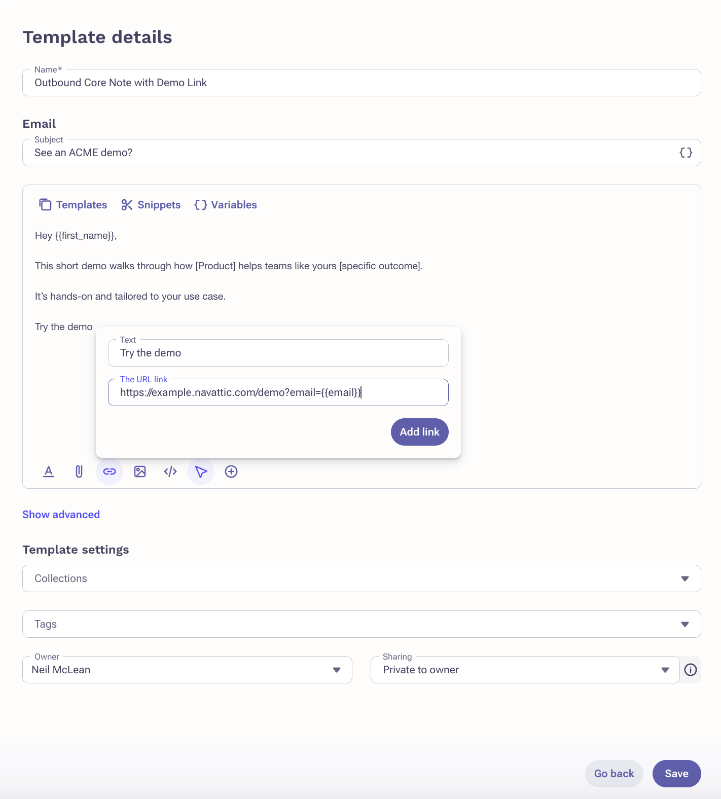 Salesloft templates