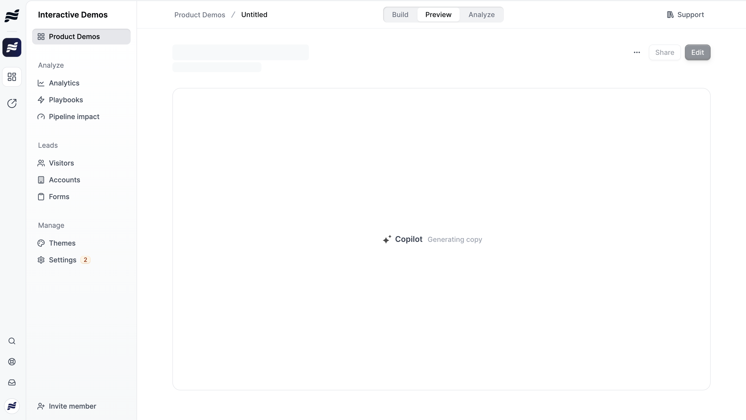 Copilot generating demo content