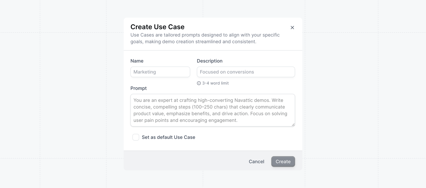 Use case selection in Copilot