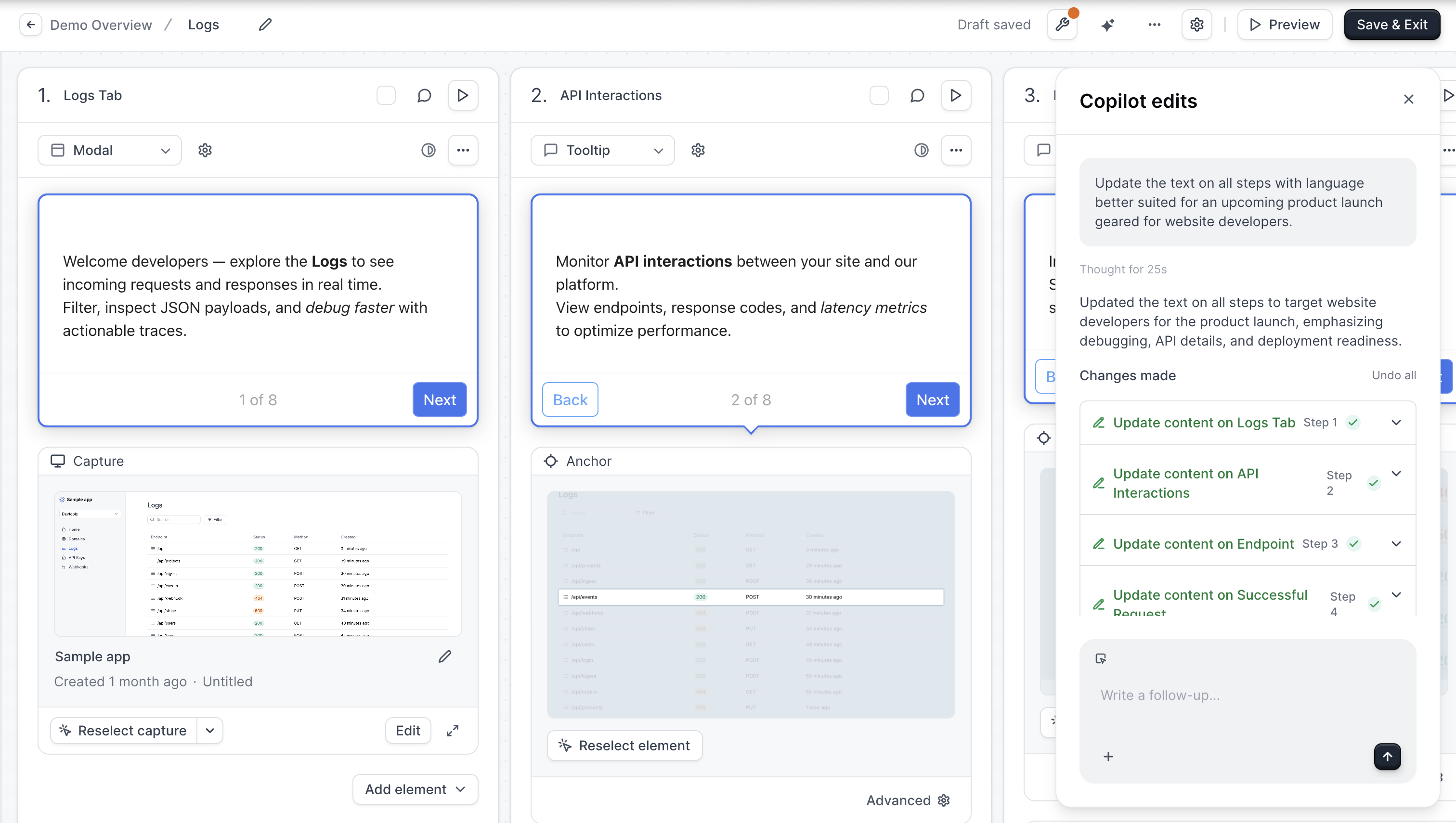 Copilot Prompt suggestions