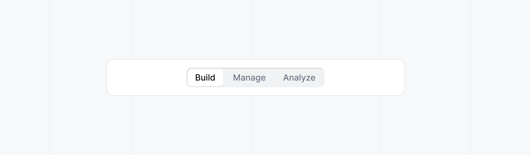 Build, Manage, and Analyze tabs