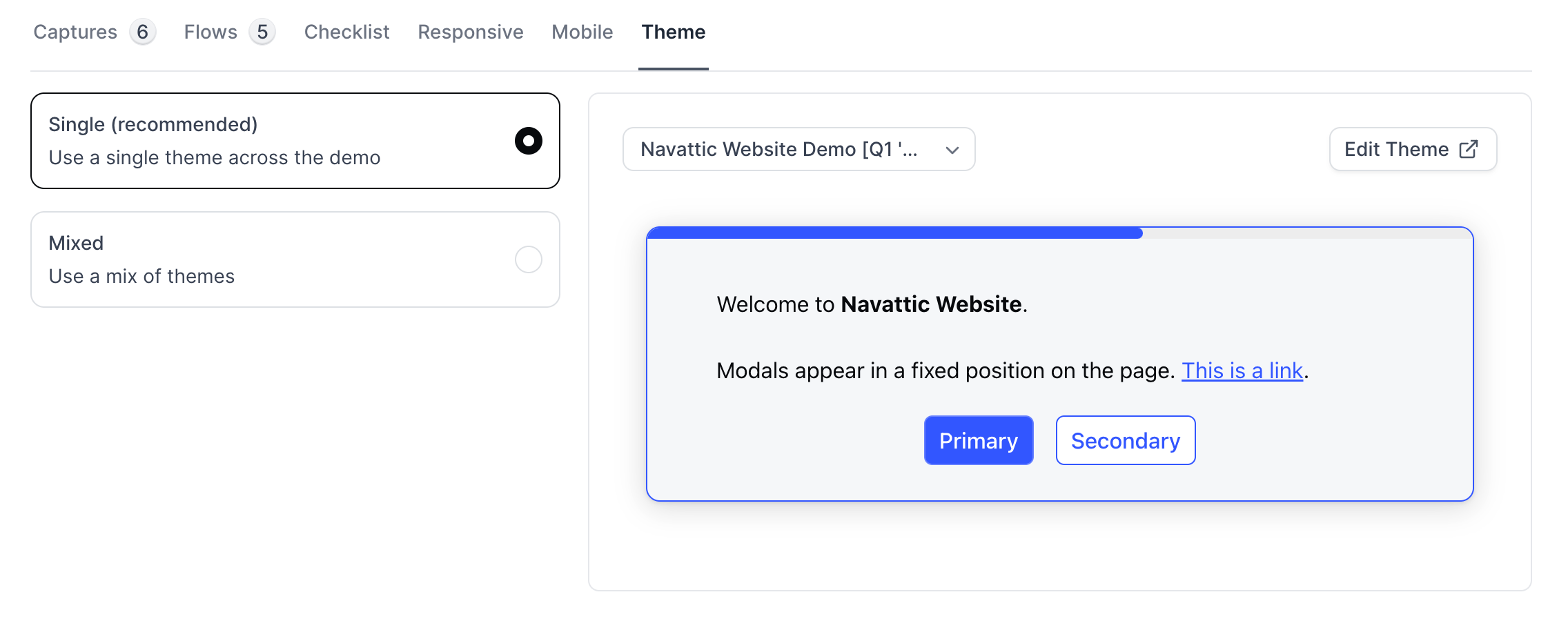 Theme. Av Customize your theme - Navattic Documentation