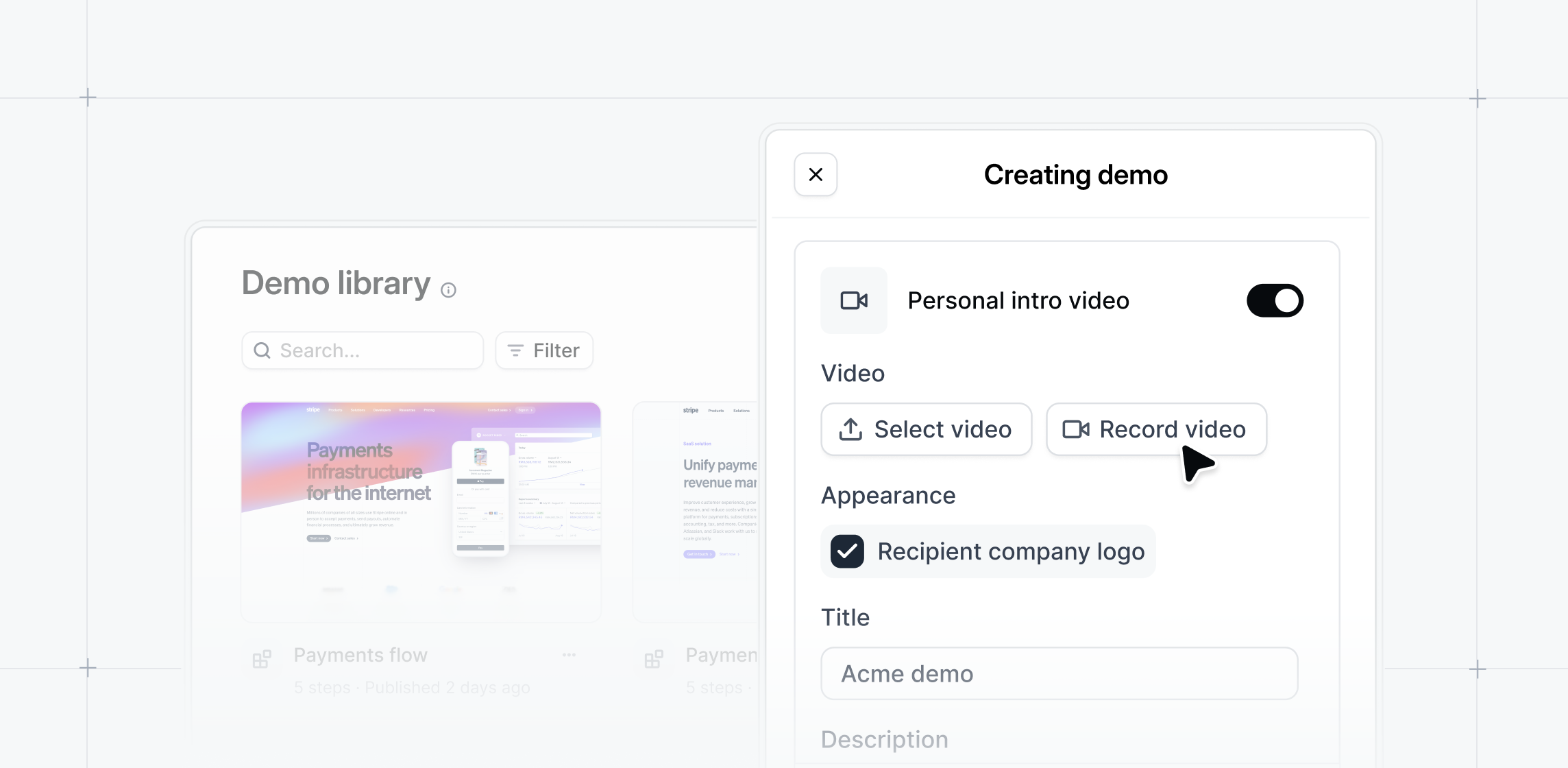Record intro videos from Launchpad