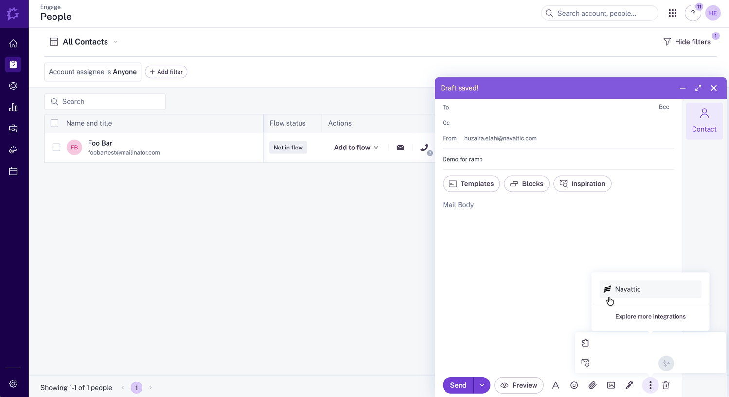 Gong integration dashboard