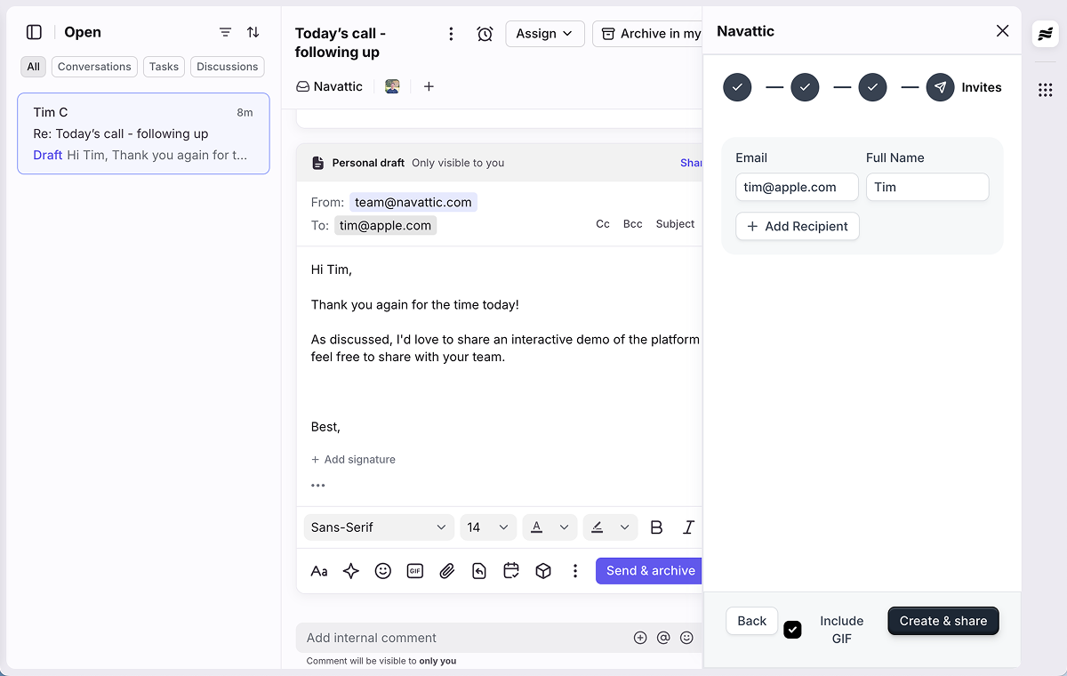 Front conversation composer integration