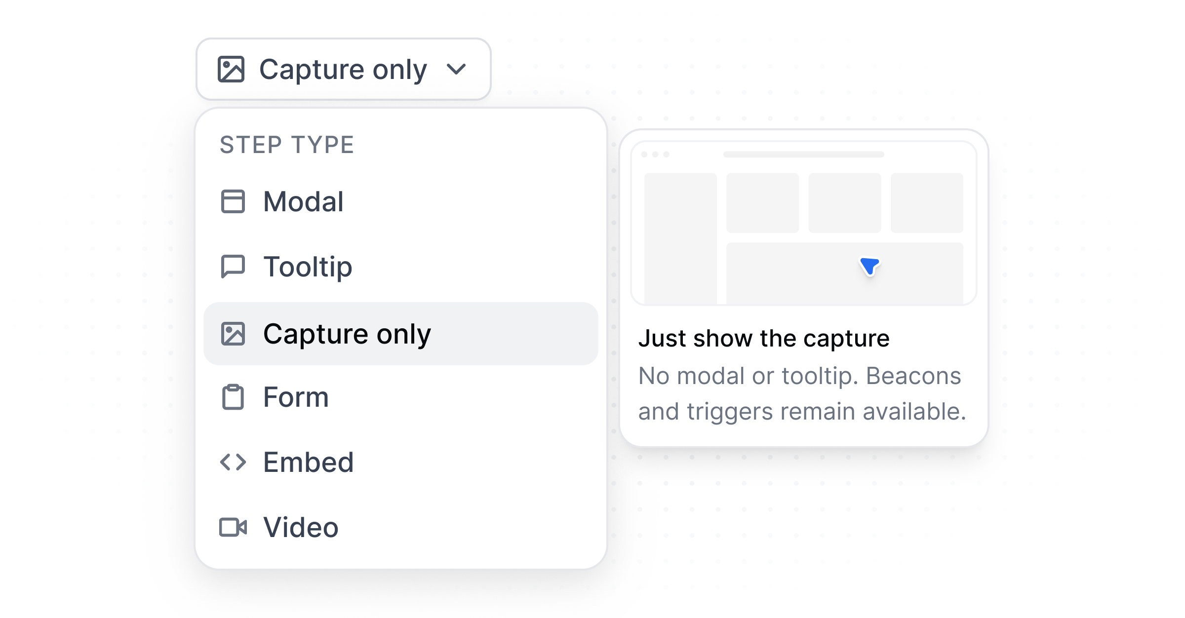 Capture only step type